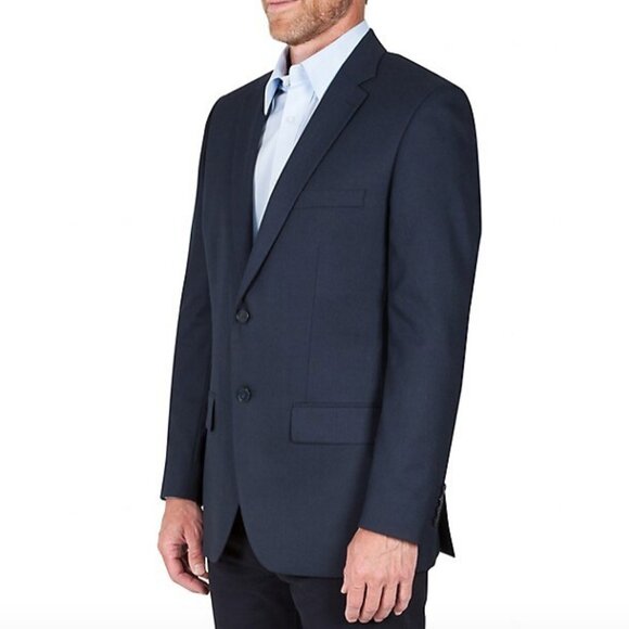 Dark Navy Blue WRINKLE RESISTANT Suit Jacket /Navy Blazer / Navy Sport Coat 42R - Picture 2 of 12